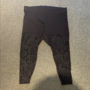 Plus size black Torrid sheer heart tights